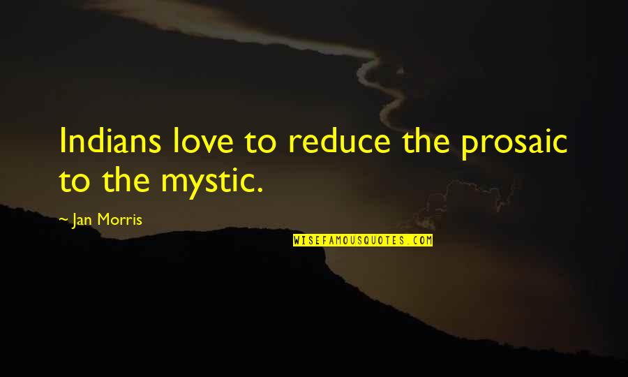 Apotate Quotes By Jan Morris: Indians love to reduce the prosaic to the