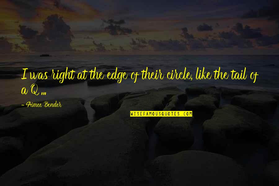Apoyarse Definicion Quotes By Aimee Bender: I was right at the edge of their