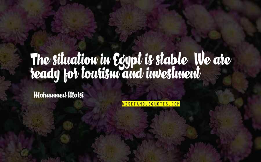 Apoyo Quotes By Mohammed Morsi: The situation in Egypt is stable. We are