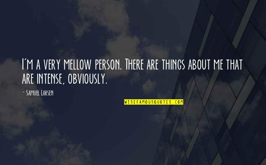 App To Make Instagram Quotes By Samuel Larsen: I'm a very mellow person. There are things