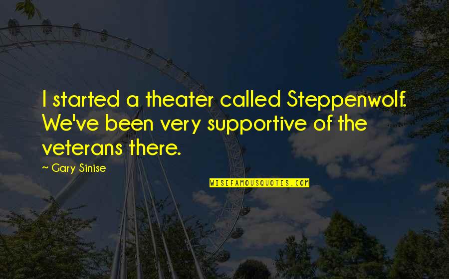 Appalachian Mountain Quotes By Gary Sinise: I started a theater called Steppenwolf. We've been