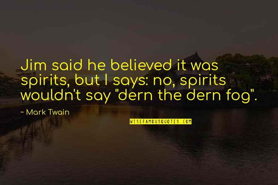 Appareils De Mesure Quotes By Mark Twain: Jim said he believed it was spirits, but Appareils De Mesure Quotes By Mark Twain: Jim said he believed it was spirits, but