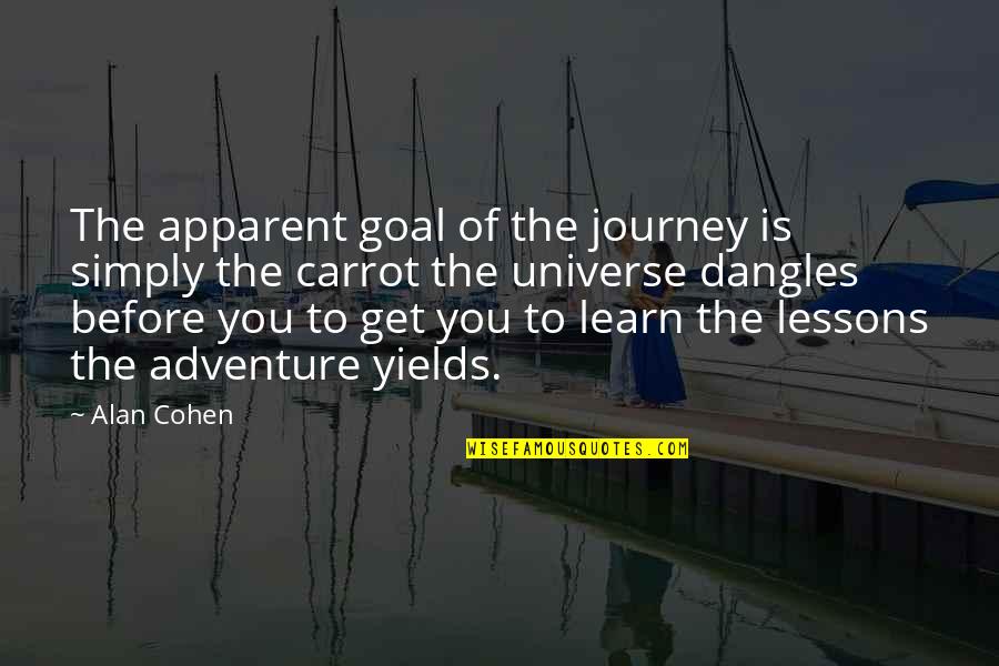 Apparent Quotes By Alan Cohen: The apparent goal of the journey is simply