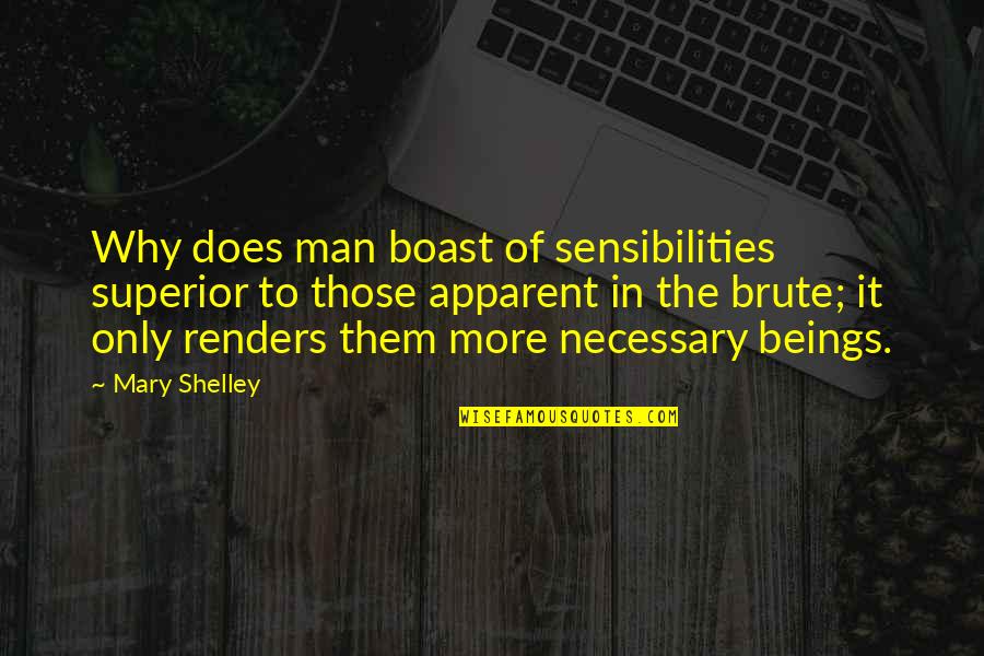 Apparent Quotes By Mary Shelley: Why does man boast of sensibilities superior to