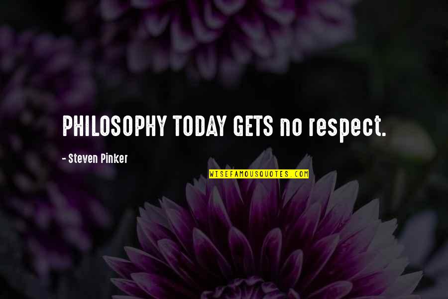 Appearance Of Jesus Quotes By Steven Pinker: PHILOSOPHY TODAY GETS no respect.