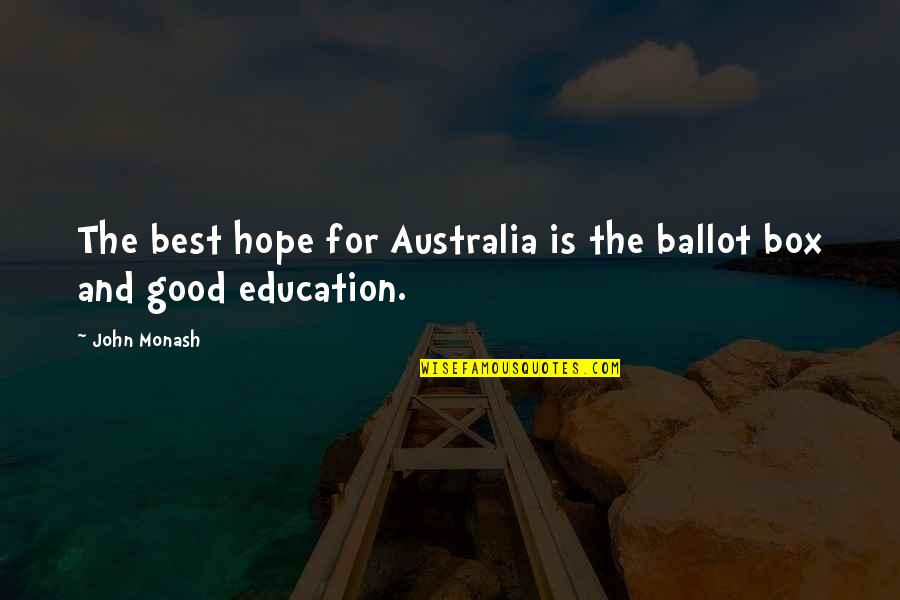 Appelboom Pennen Quotes By John Monash: The best hope for Australia is the ballot
