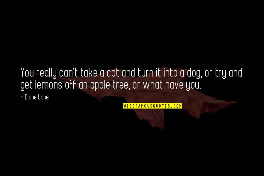 Apple And Tree Quotes By Diane Lane: You really can't take a cat and turn