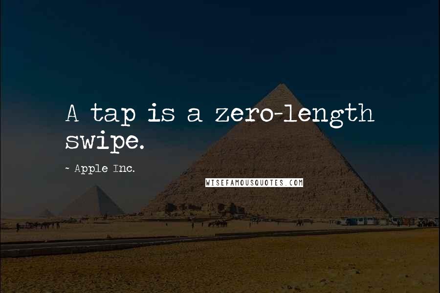 Apple Inc. quotes: A tap is a zero-length swipe.