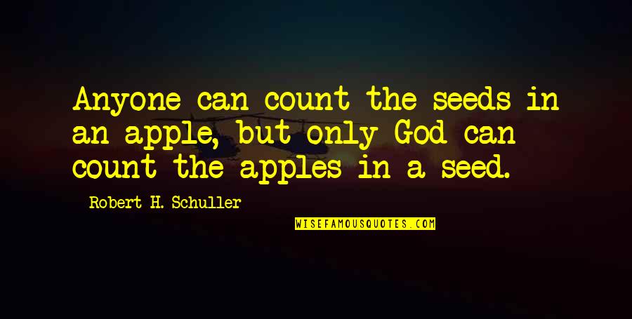 Apple Seeds Quotes By Robert H. Schuller: Anyone can count the seeds in an apple,