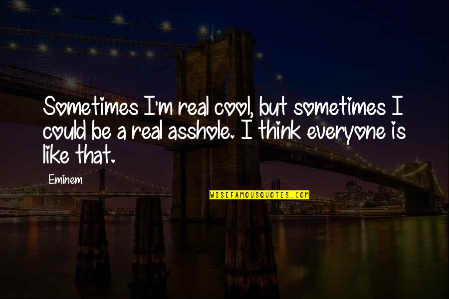 Apple Tree Bulletin Board Quotes By Eminem: Sometimes I'm real cool, but sometimes I could