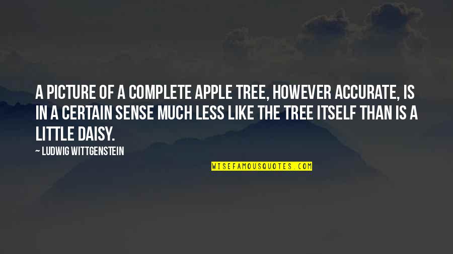 Apple Tree Quotes By Ludwig Wittgenstein: A picture of a complete apple tree, however