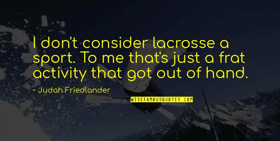 Applescript Nested Quotes By Judah Friedlander: I don't consider lacrosse a sport. To me Applescript Nested Quotes By Judah Friedlander: I don't consider lacrosse a sport. To me