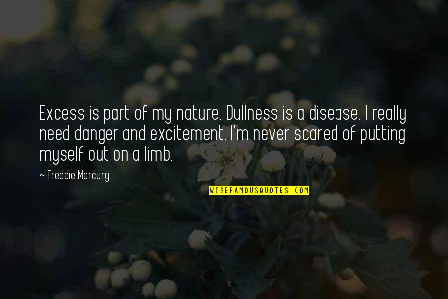 Application Form Quotes By Freddie Mercury: Excess is part of my nature. Dullness is