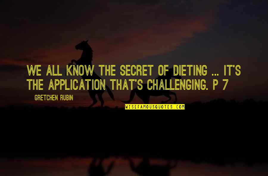 Application Quotes By Gretchen Rubin: We all know the secret of dieting ...