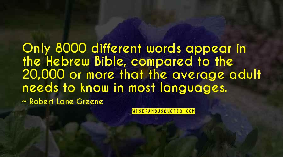 Application Quotes By Robert Lane Greene: Only 8000 different words appear in the Hebrew