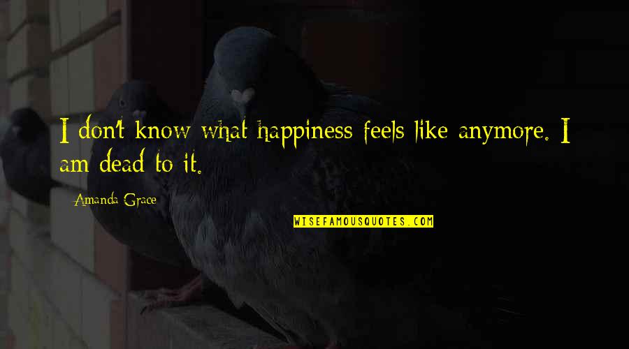 Applies As Pressure Quotes By Amanda Grace: I don't know what happiness feels like anymore.