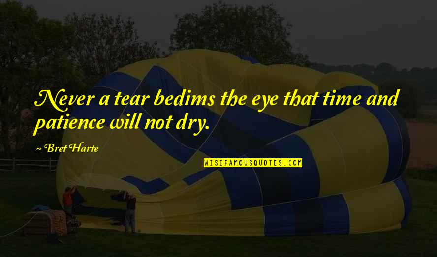 Apportionment Quotes By Bret Harte: Never a tear bedims the eye that time