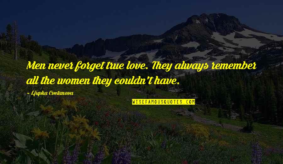 Apportionment Quotes By Ljupka Cvetanova: Men never forget true love. They always remember