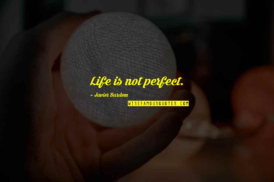 Apprears Quotes By Javier Bardem: Life is not perfect.