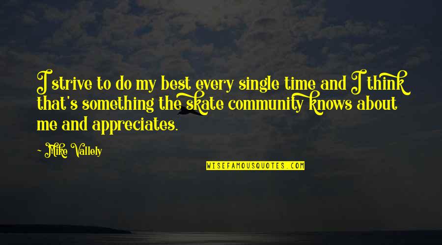 Appreciate Each Other Quotes By Mike Vallely: I strive to do my best every single