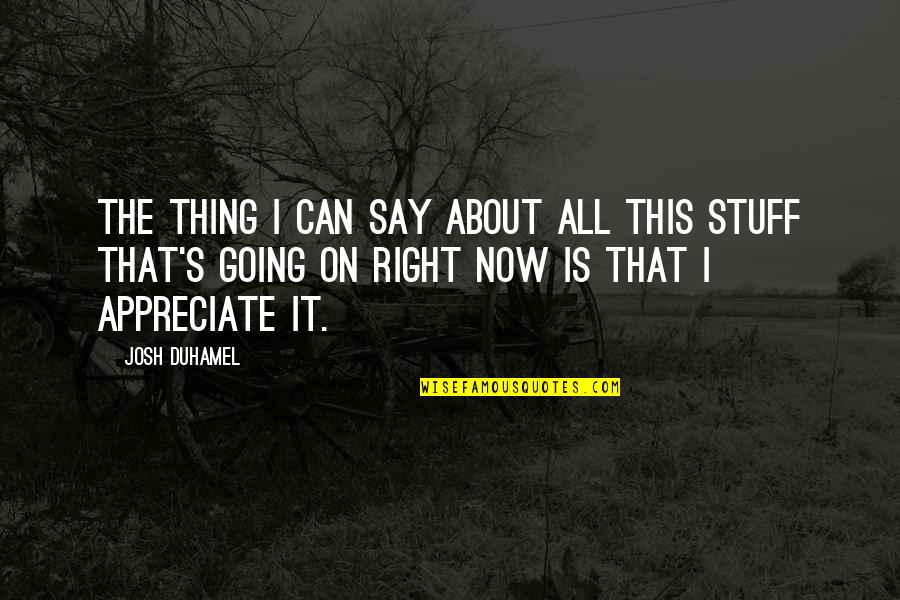 Appreciate It Quotes By Josh Duhamel: The thing I can say about all this