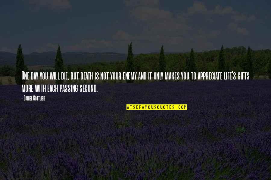 Appreciate Life Death Quotes By Daniel Gottlieb: One day you will die, but death is
