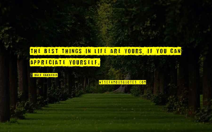 Appreciate You Quotes By Dale Carnegie: The best things in life are yours, if