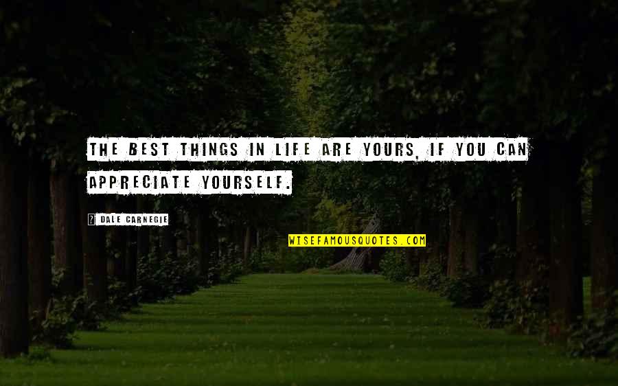 Appreciate Yourself Quotes By Dale Carnegie: The best things in life are yours, if