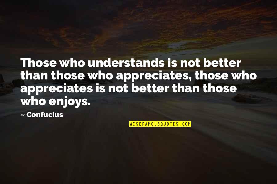 Appreciates Quotes By Confucius: Those who understands is not better than those