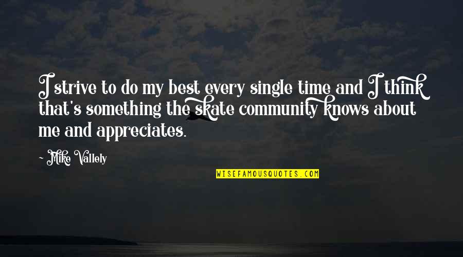 Appreciates Quotes By Mike Vallely: I strive to do my best every single