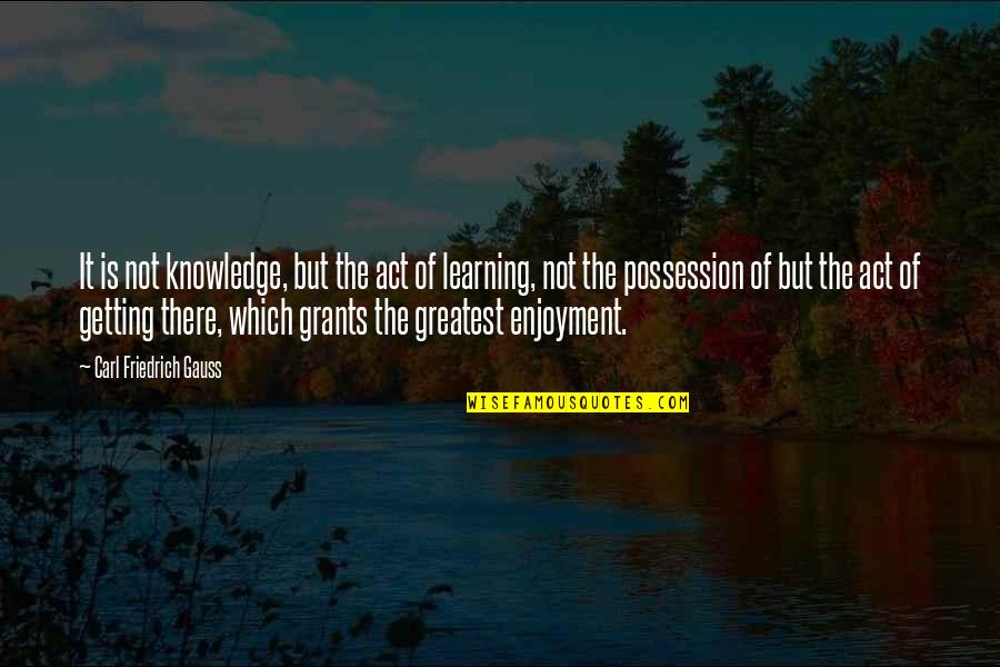 Appreciating Mothers Quotes By Carl Friedrich Gauss: It is not knowledge, but the act of