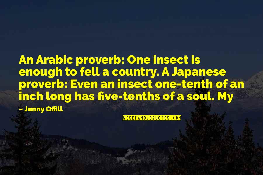 Appreciation Friendship Quotes By Jenny Offill: An Arabic proverb: One insect is enough to