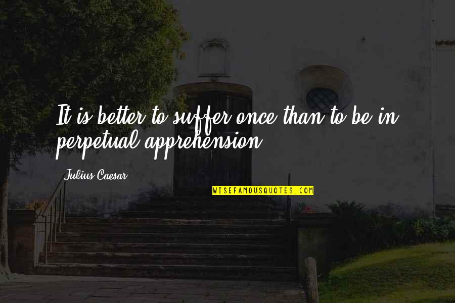 Apprehension Quotes By Julius Caesar: It is better to suffer once than to