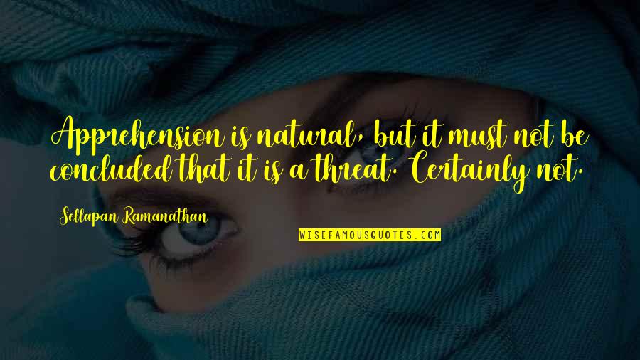 Apprehension Quotes By Sellapan Ramanathan: Apprehension is natural, but it must not be