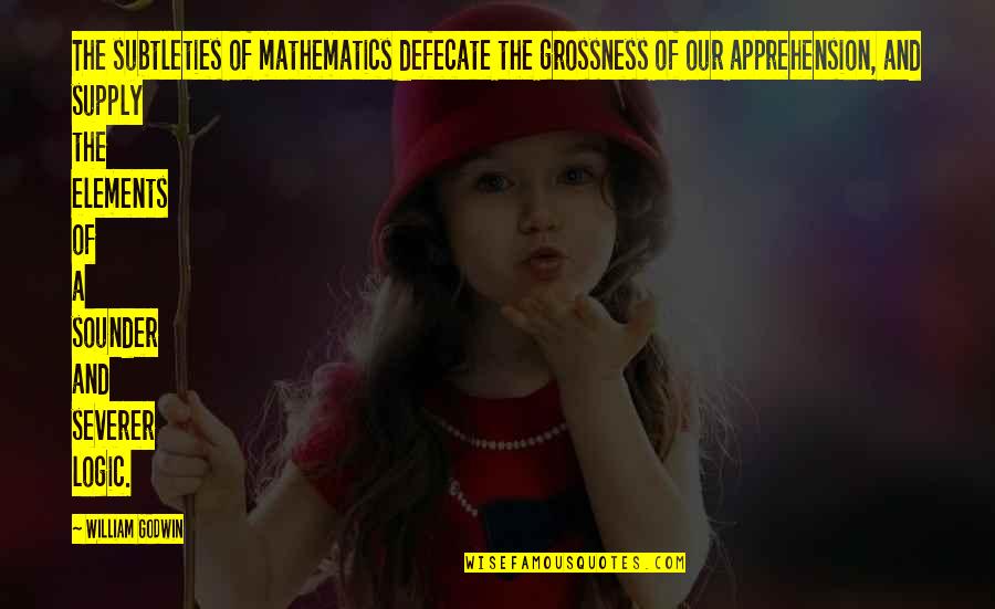 Apprehension Quotes By William Godwin: The subtleties of mathematics defecate the grossness of