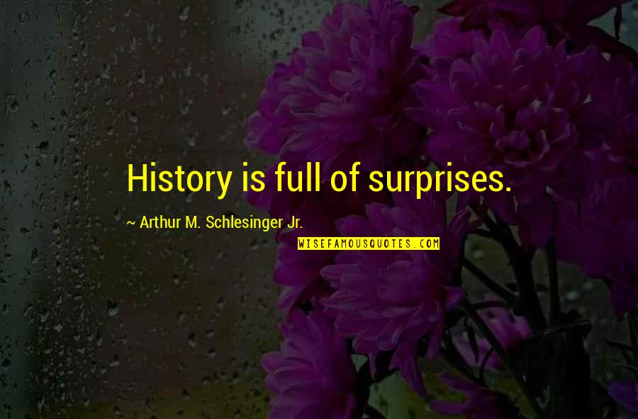 Apprehensive Quotes By Arthur M. Schlesinger Jr.: History is full of surprises.