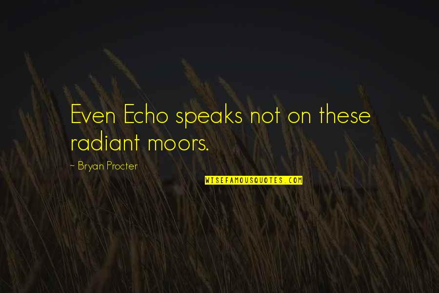 Apprendistato Quotes By Bryan Procter: Even Echo speaks not on these radiant moors.