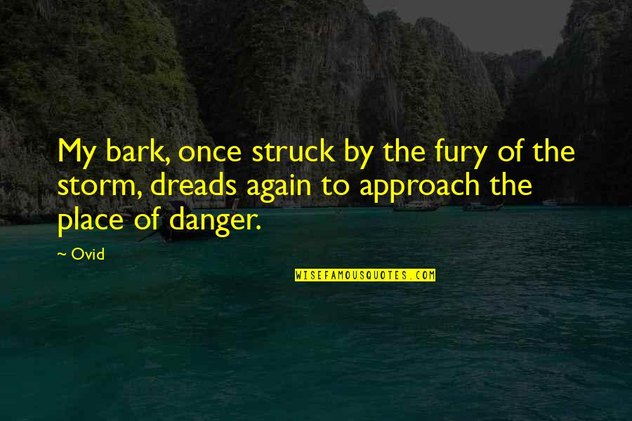 Approach Quotes By Ovid: My bark, once struck by the fury of