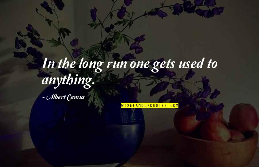 Appropriate Time Quotes By Albert Camus: In the long run one gets used to