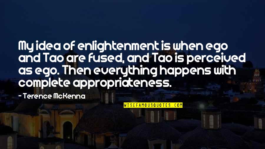 Appropriateness Quotes By Terence McKenna: My idea of enlightenment is when ego and