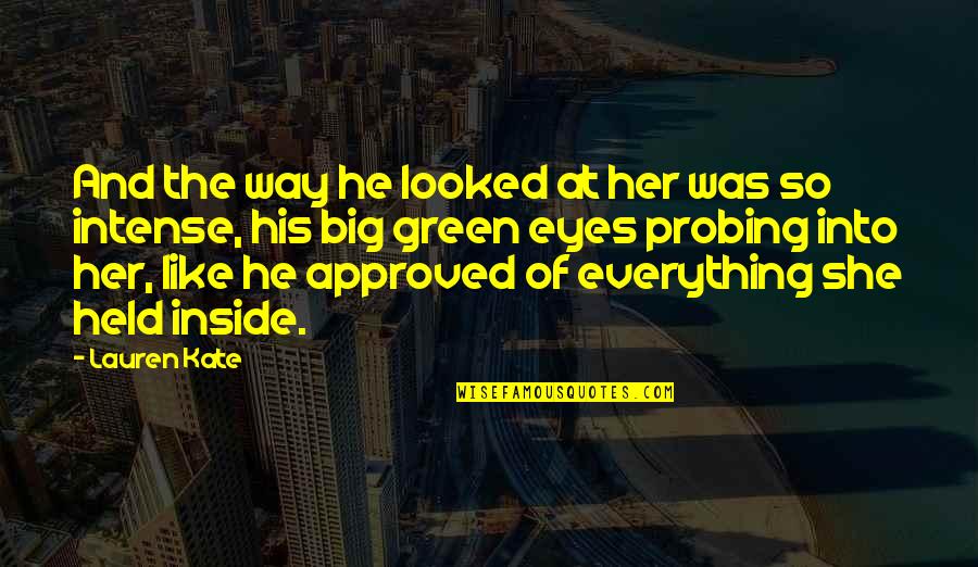 Approved Quotes By Lauren Kate: And the way he looked at her was