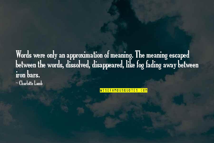 Approximation Quotes By Charlotte Lamb: Words were only an approximation of meaning. The
