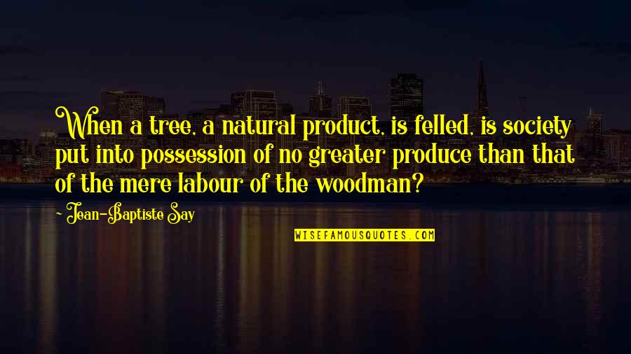 Approximative Methode Quotes By Jean-Baptiste Say: When a tree, a natural product, is felled,
