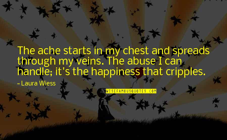 Apps Facebook Love Quotes By Laura Wiess: The ache starts in my chest and spreads