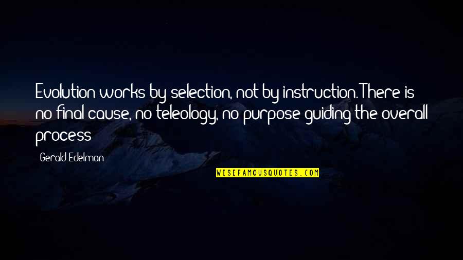 Apps To Design Quotes By Gerald Edelman: Evolution works by selection, not by instruction. There