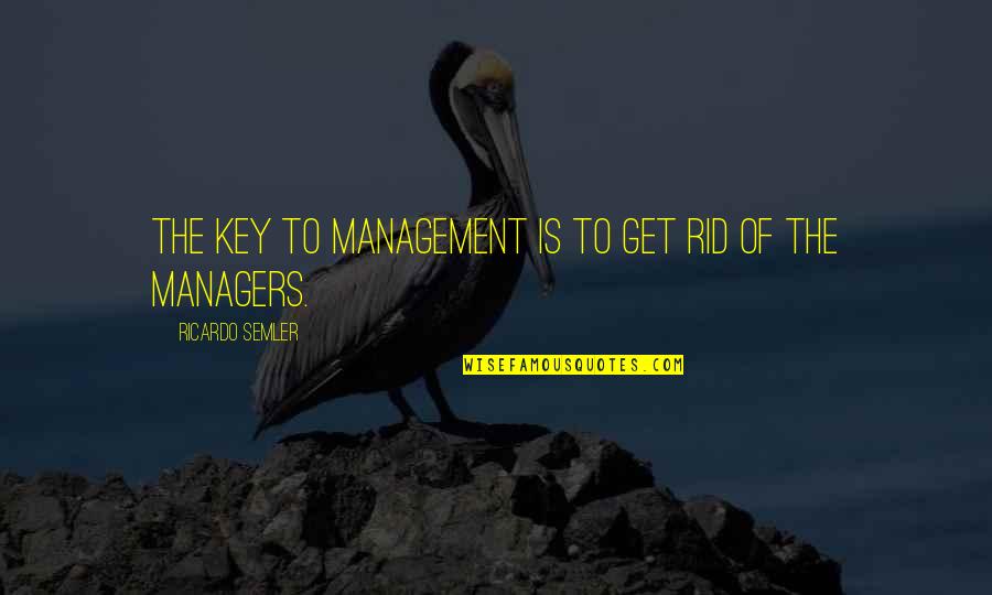 Aprehenesion Quotes By Ricardo Semler: The key to management is to get rid