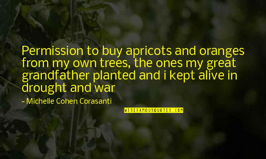 Apricots Quotes By Michelle Cohen Corasanti: Permission to buy apricots and oranges from my