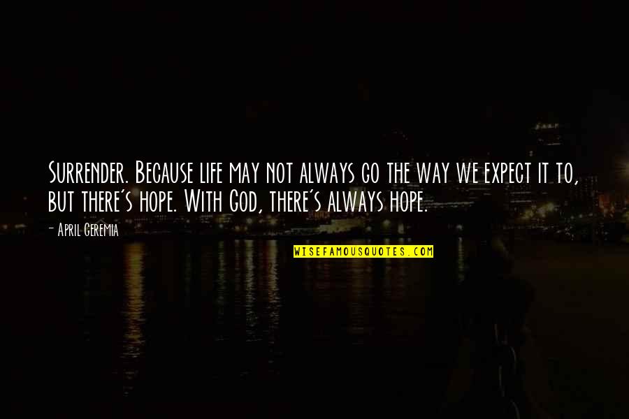 April 1 Inspirational Quotes By April Geremia: Surrender. Because life may not always go the April 1 Inspirational Quotes By April Geremia: Surrender. Because life may not always go the