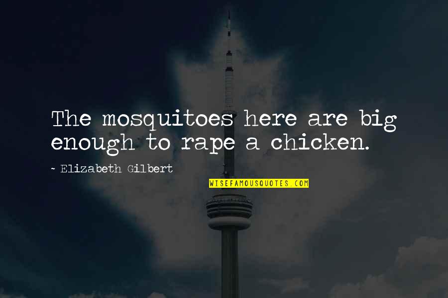 April 1st Funny Quotes By Elizabeth Gilbert: The mosquitoes here are big enough to rape April 1st Funny Quotes By Elizabeth Gilbert: The mosquitoes here are big enough to rape