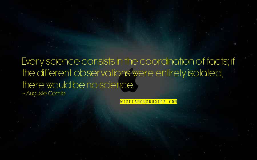 April And Spring Quotes By Auguste Comte: Every science consists in the coordination of facts;